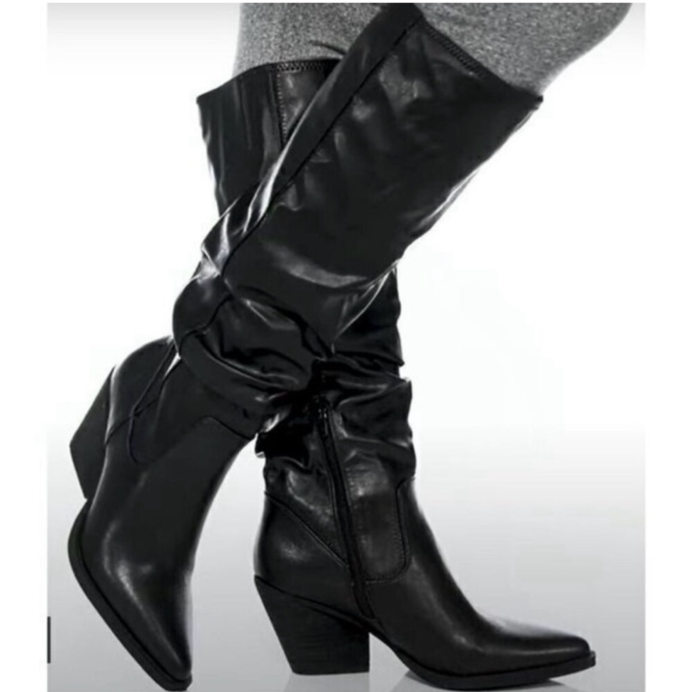 Zodiac Black Heeled‎ Slouch  Boots Women's Size 10 M EUC Fashionable Y2K
